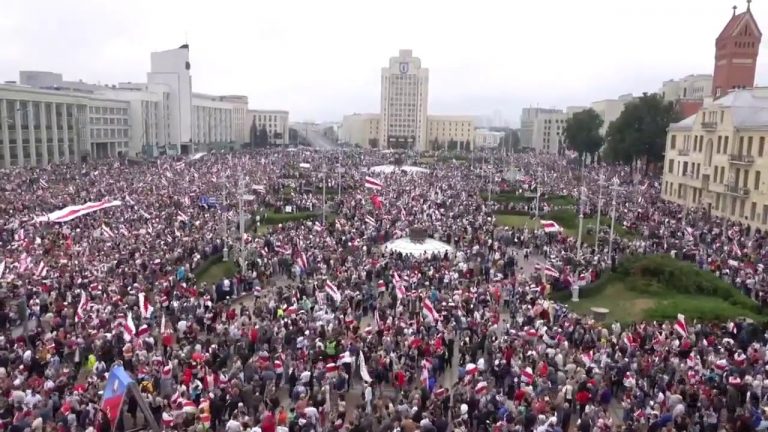 A rally protest against Lukashenko in Minsk